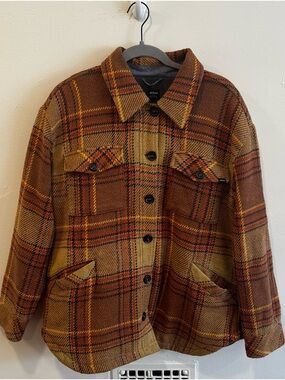 Prana Plaid Button-Up Shacket Jacket